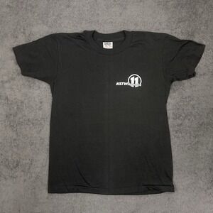 Vintage 90s KSTWashington 11 Local Tv T-shirt Medium Blank Black Tee Channel